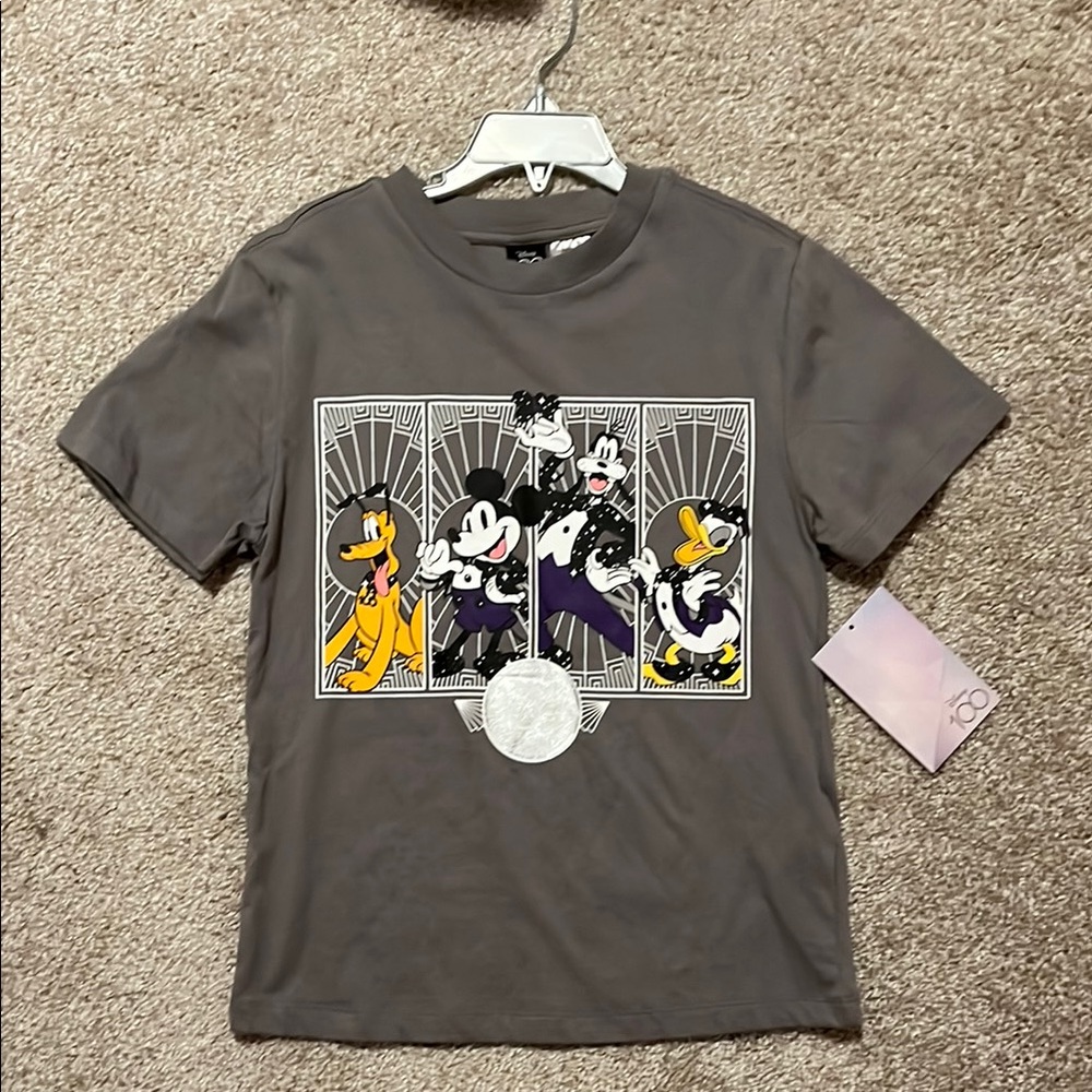 Disney 100 Gray Kids Graphic T-Shirt 100% cotton